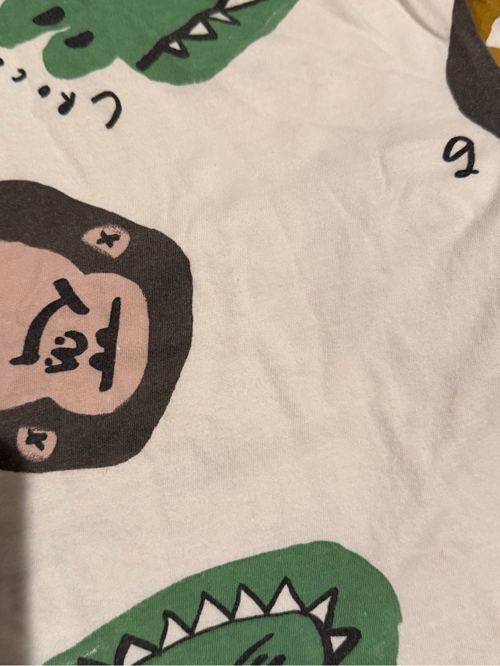 Zara White T-Shirt with Blue Shark & Orange Submarine Print - Picture 3 of 3